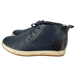 English Laundry Men's Blue Black Leather Chukka Boots Size 10 Lace Up Casual